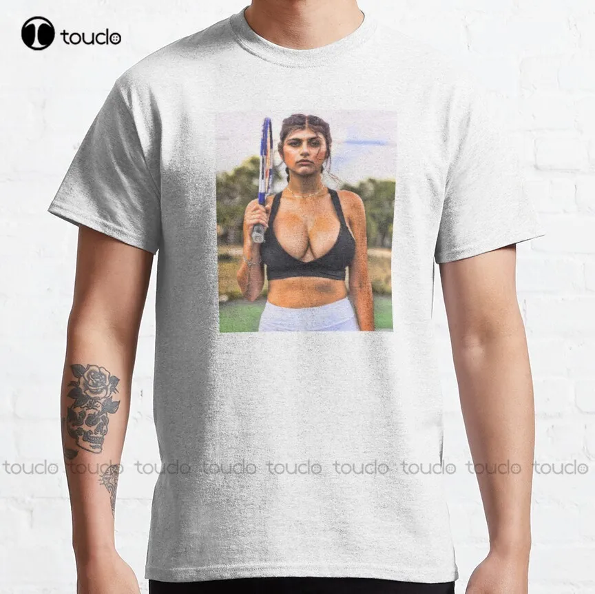 Mia Khalifa Inspired Artwork, Mia Khalifa Colored Pencil And Pastel Art Classic T-Shirt White Mens Tshirt Xs-5Xl Unisex Shirts