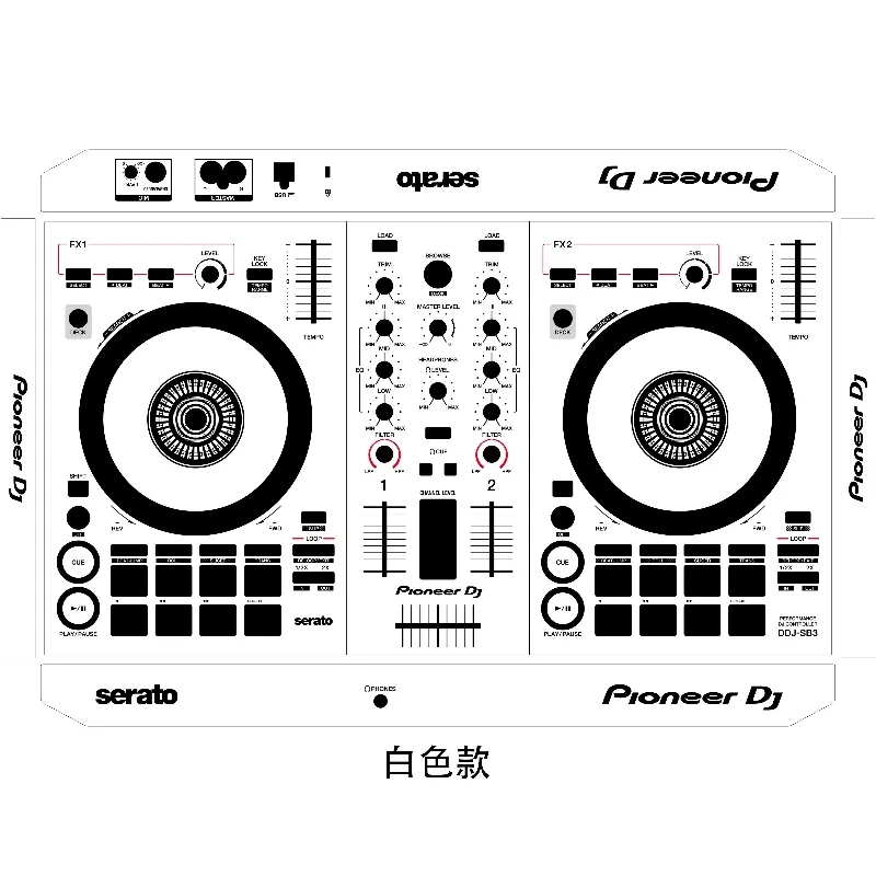 Pioneer DDJ-SB3 Controller Panel Film PIONEER Personalized Colorful Stickers, Customizable