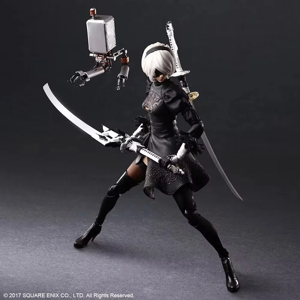 Play Arts Kai NieR:Automata 2 Type B 2B Action Figure Edition Movable PVC Figure Model Toys Joint Movable Doll Gifts