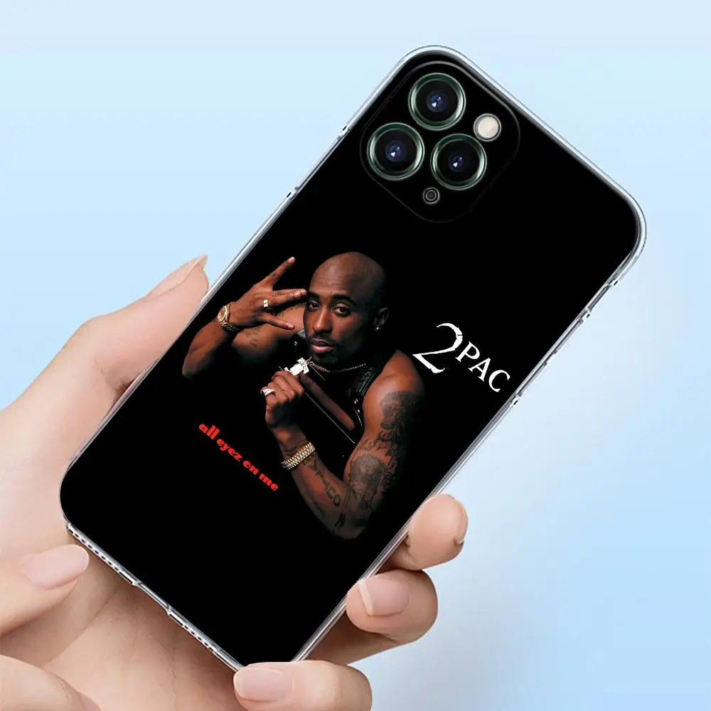 2PAC Tupac Shakur Gangsta Rapper Shell Case for iPhone 15 11 12 13 14 16 Pro Max Mini 16 Plus 15Pro Soft Transparent Cover Funda