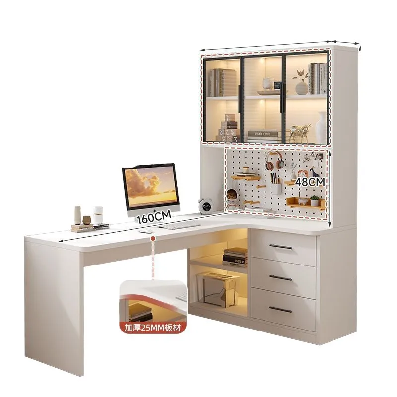 Factory direct sales corner desk hole board household desk bookshelf study room integrated simple light luxury study table