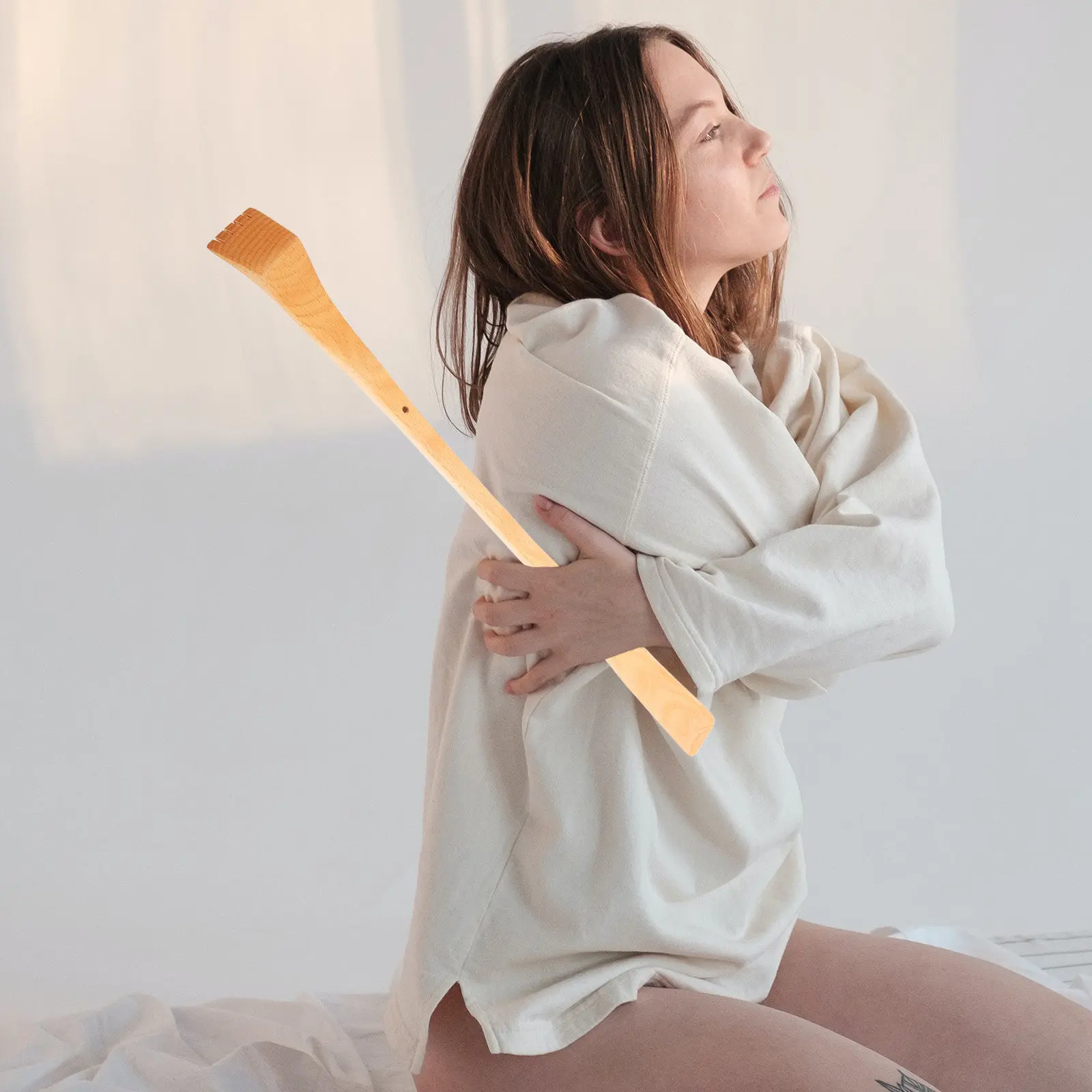 Wood Back Scratcher Long Handle Manual Back Scratching Tool Effective Anti Itch Massager Comfortable Body Scratcher for Men