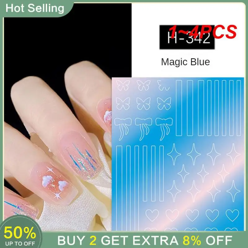 

1~4PCS Accessories Easy To Use Delicate Nail Stickers For Moon And Stars Stellar Nail Popular Ins Style Long-lasting Chic