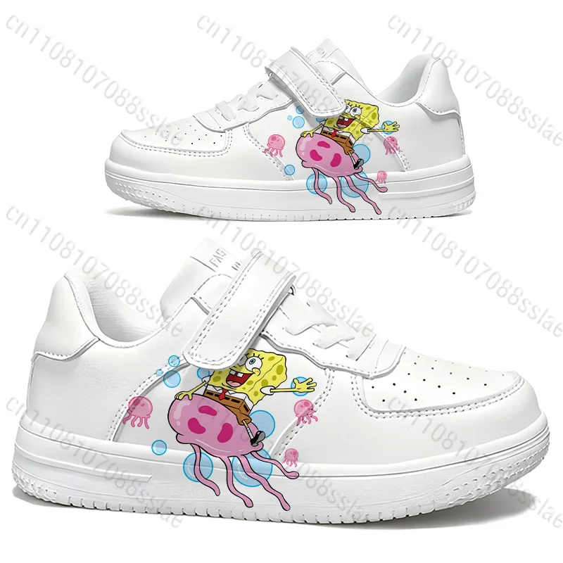 S-SpongeBobs Children Shoes Hot Selling Products Waterproof Breathable Fashion Boys Girls Universal White Footwear