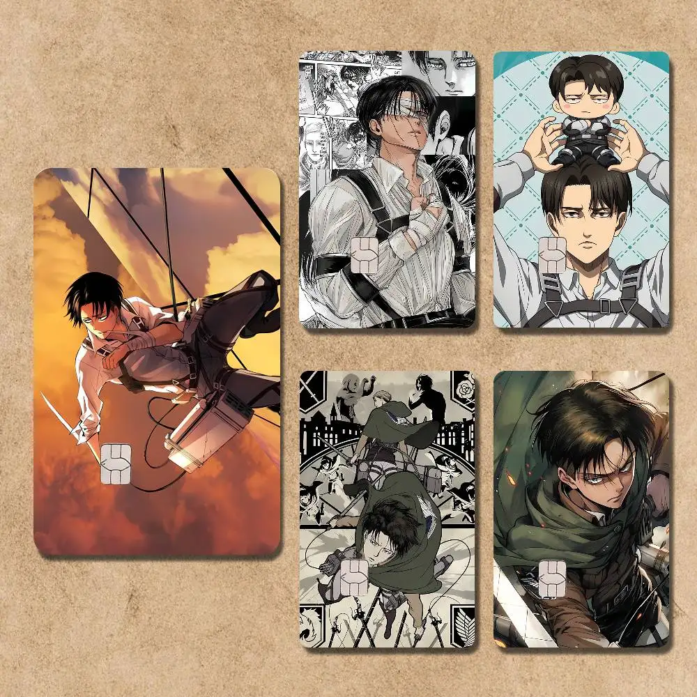 Anime L-Levi AckermanS Card Stickers Credit Visa Debit Bank Charge Card Bus Metro Waterproof Sticker Decal Decoration