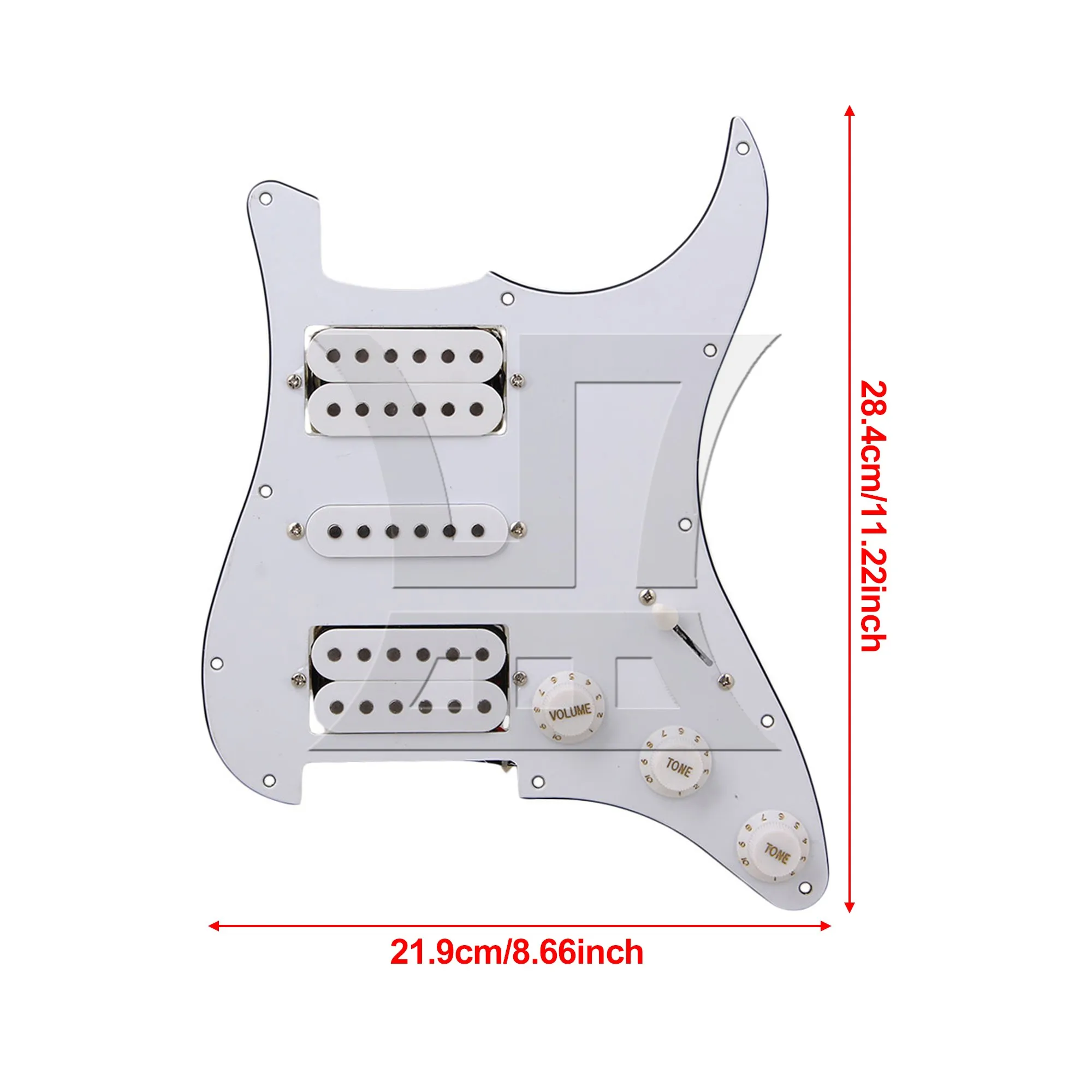 

YIBUY 2 шт. белые 3-слойные предварительно смонтированные пикгарды HSH для электрогитары