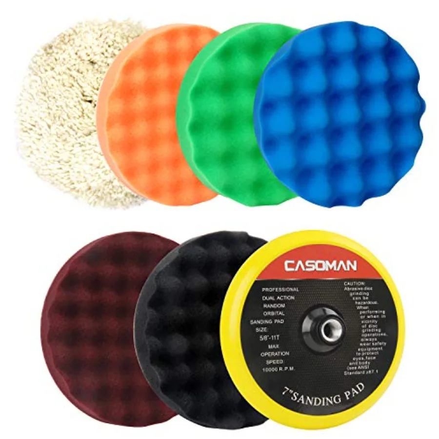 7-Inch Buffing and Polishing Pad Kit, 7 Pieces 7