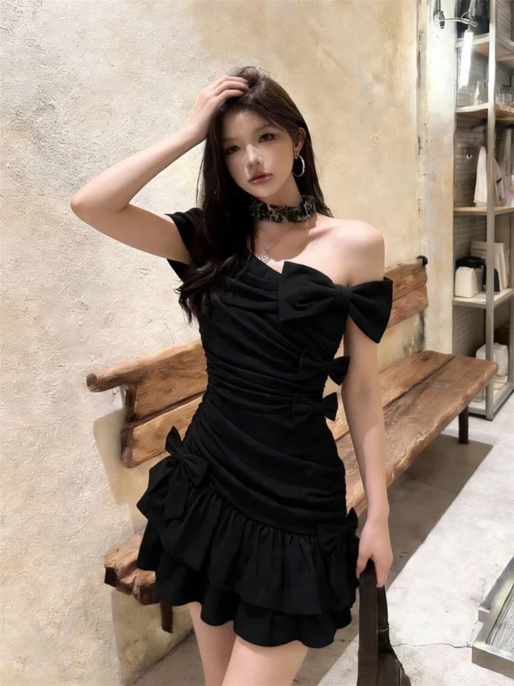 

Bla Slim Fit ort Dr oulder Bared Sle for Women Ele Skirt Spring Summer New Arrival Sexy Splice Waist a