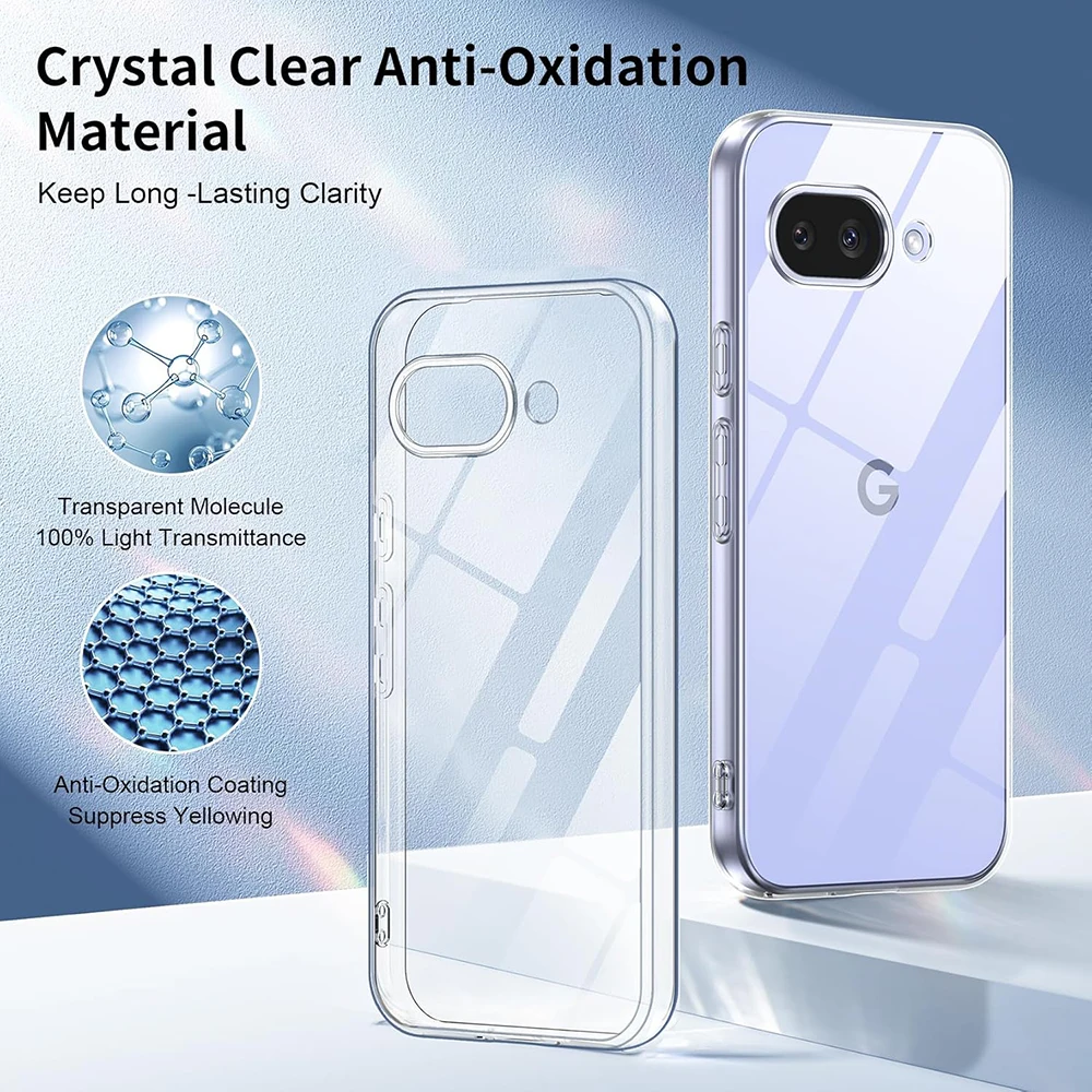 Google9A Silicone Soft Case For Google Pixel 9A 9 8A 8 7A 7 6A 6 Pro XL Ultra Thin Transparent Back Cover Clear Slim Shell Coque