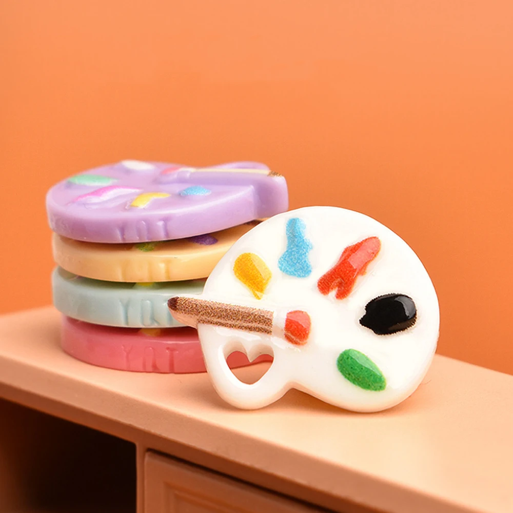 10Pcs Mini Color Palette DIY Resin Accessories For Miniature Dollhouse Scene Desktop Ornaments Refrigerator Magnets Keychain Acc view 4