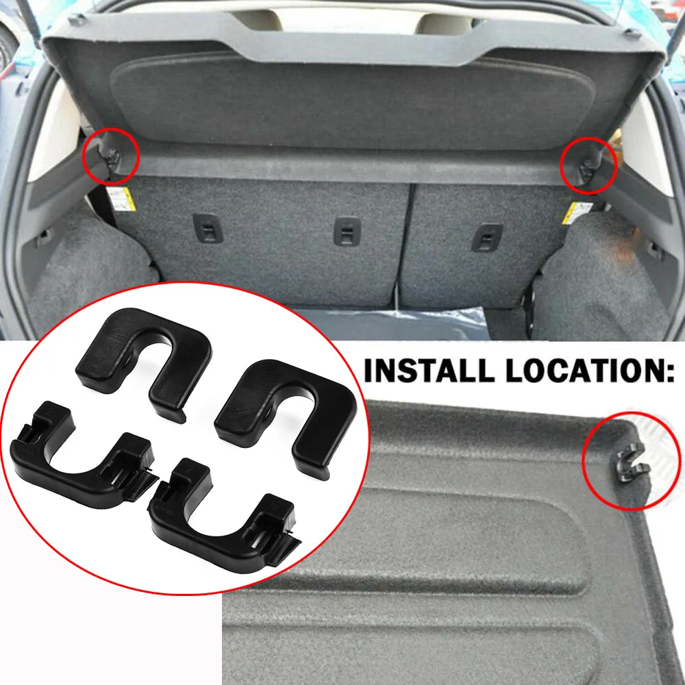 4pcs Rear Boot Trunk Load Cover Parcel Shelf Clip Pivot Bracket Mount 015532109E For Ford Focus MK3 Mk4 Monde/o Fiesta MK7 MK8