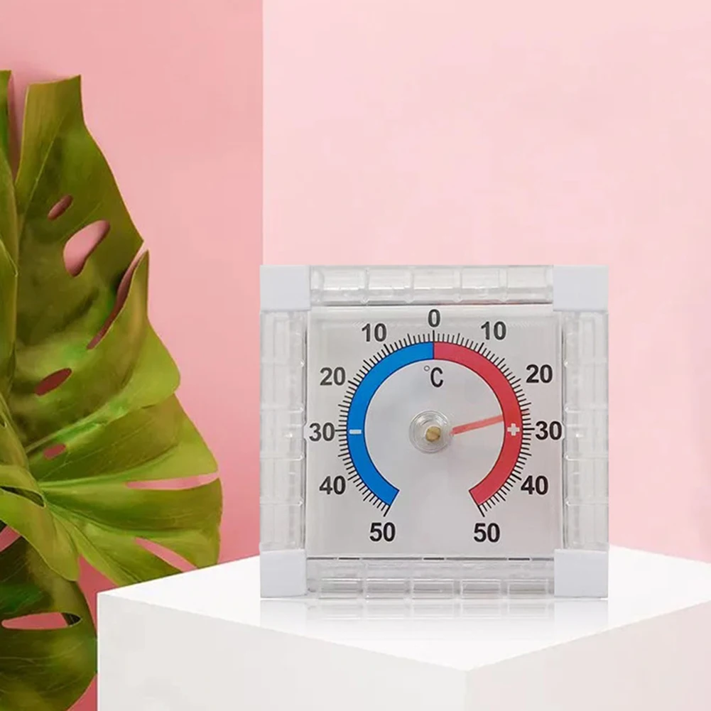 Plastic Thermometer for Greenhouse Conservatory Garden Shed Kitchen with Glass Mount and -50 to +50 C Range and 1 C Divisions