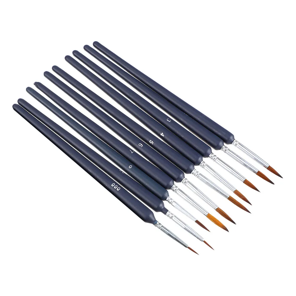 

10Pcs Artist Paint Brush Set Fine Detail Brushes Oil Painting Pens Multipurpose Line Drawing Nail Art DIY School Painting