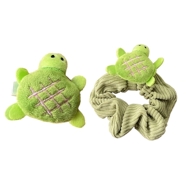 Tóc Đáng Yêu Barrettes Hoạt Hình Rùa Tóc Co Giãn Scrunchies Tóc Trang Trí K3KF