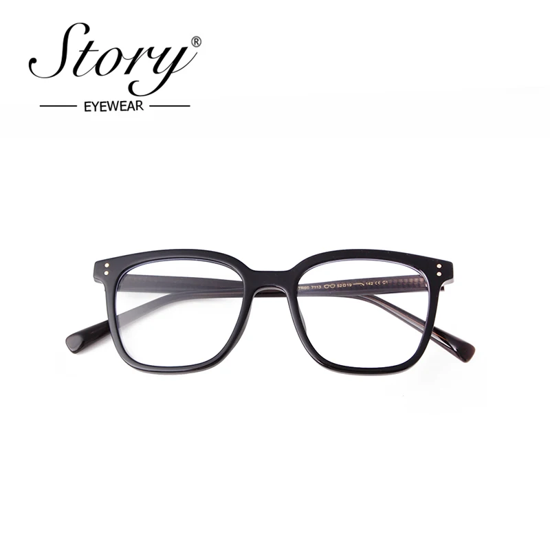 STORY Classics Rivets Tr90 Blue Light Blocking Glasses Women Fashion CP Inner Square Computer Anti Blue Light Eyewear Men PS7113