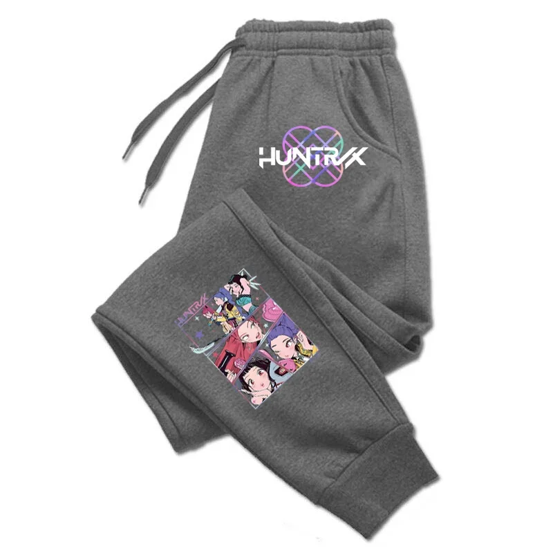 Kpop شيطان هنتر السراويل Harajuku الشارع الشهير الرجال النساء الركض Sweatpants طباعة الجري بنطلون الرياضة المتضخم بنطال رياضي #6