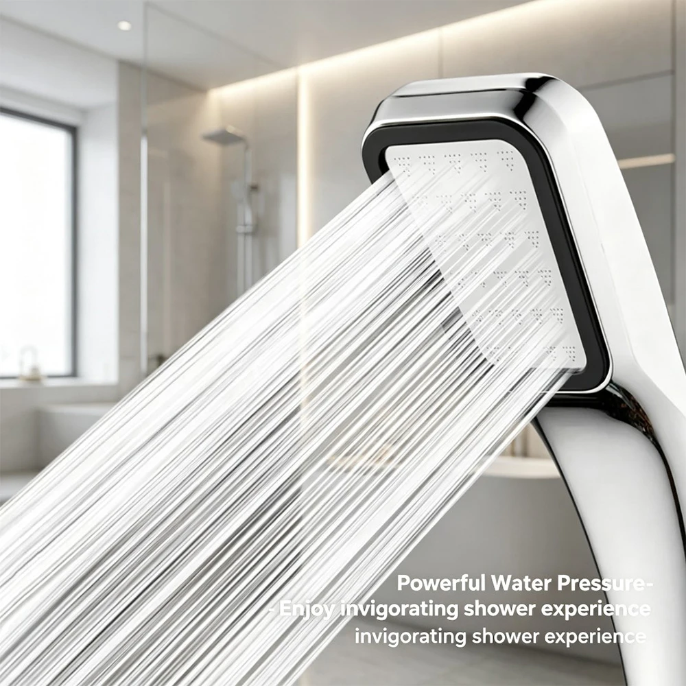 Handheld Shower Head with Boost Pressure 300 Holes Water Flow Spray with Wall Mount and Shower Hose