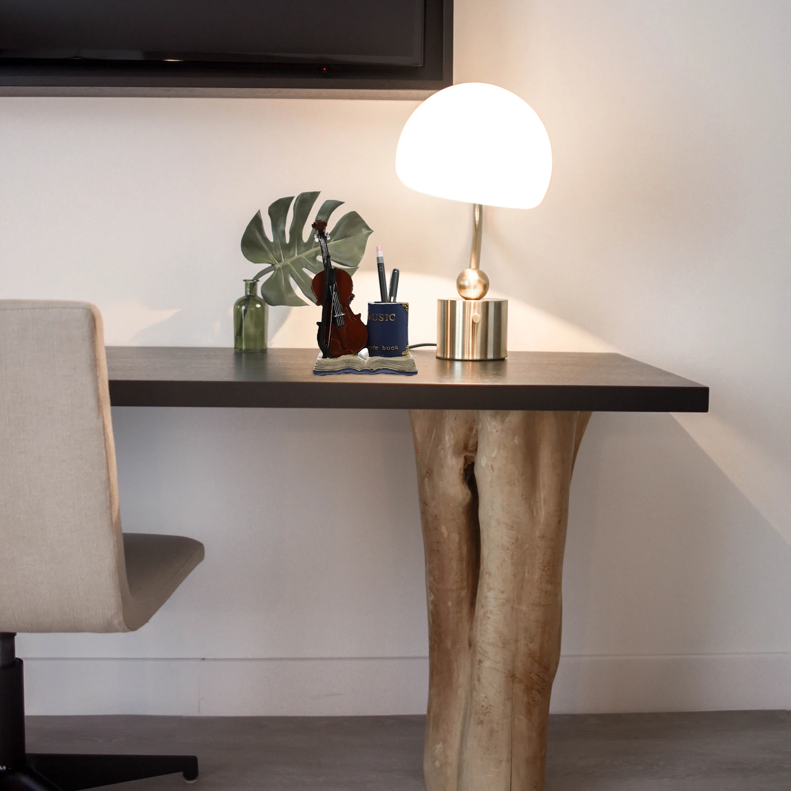 

1Pcs Resin Instrument Pen Holder Desktop Pen Organizer Creative Music Theme Stationery Storage Bucket Desktop Decoration