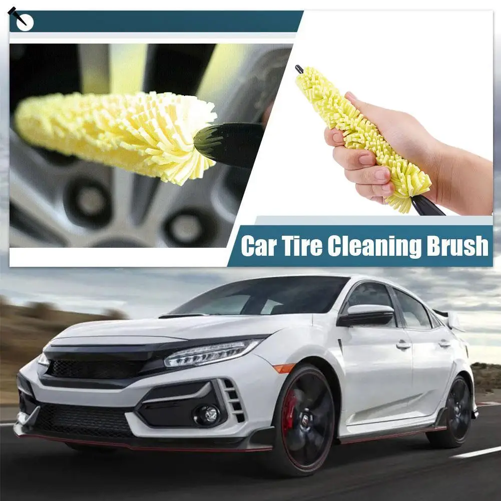 1pcs Car Wheel Wash Brush Vehicle Cleaning Brush Wheel Brush Auto Wash Scrub Car Sponges Washing Tools Rims Tire Brush P7P7