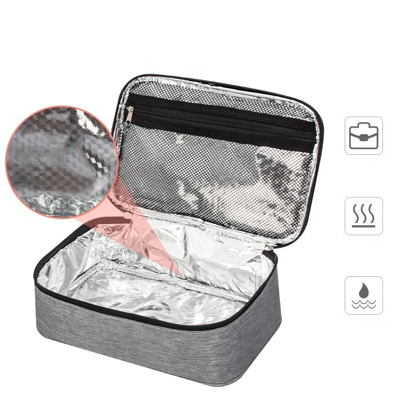 Square Portable Lunch Bag Insulated Lunch Box Bag Aluminum Foil Thickened Lunch Box Bag Suitable for Students and Office Workers