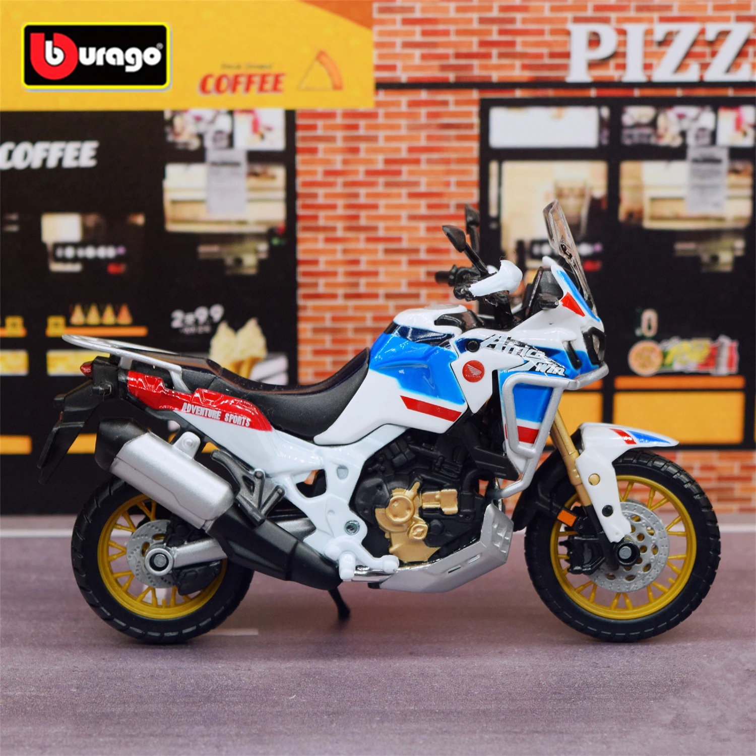 Bburago 1:18 HONDA Africa Twin Adventure Racing Motorcycle Model Simulation Street Motorcycle Model Collection Children Toy Gift