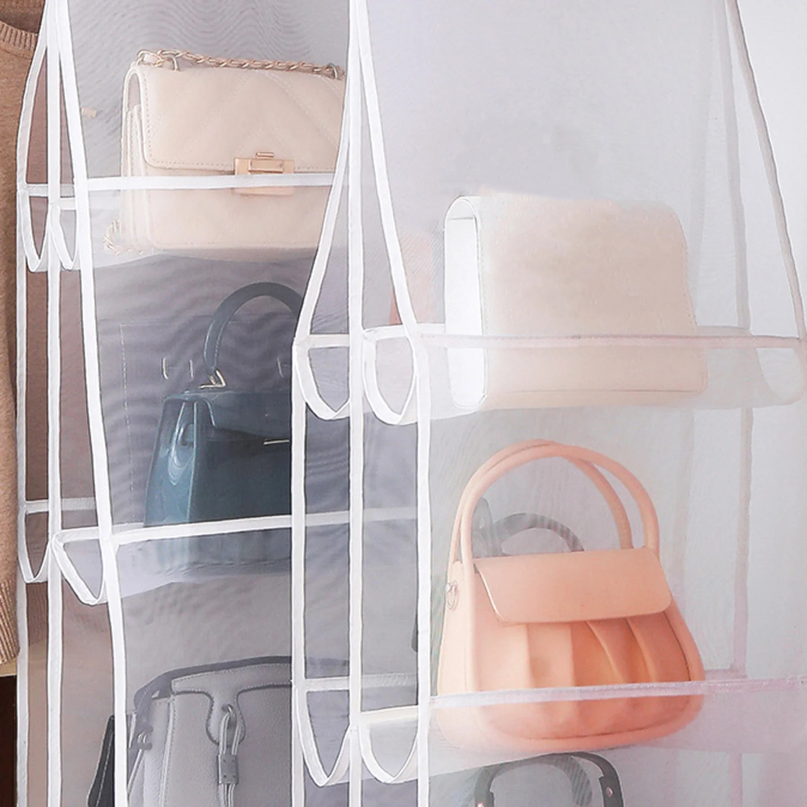 

Home Handbag Organizer Multi-Layer Hanging Bag Door Storage Container Practical Purse Storage Handbags Pouches