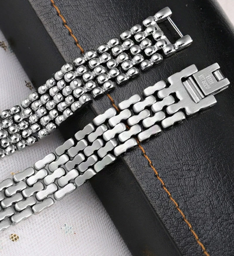 10MM 12MM For Swarovski FOSSIL Women\'s Watch Strap Armani AR1926 1925 1909 Metal All-Sky Watch Chain Universal Silver Watchband