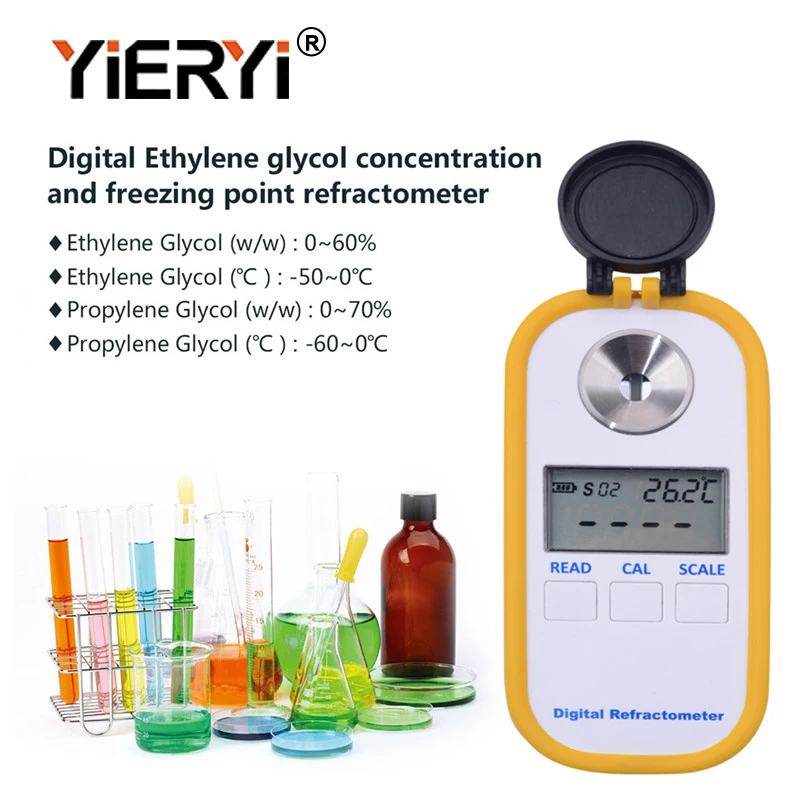 

Yieryi Antifreeze Coolant Refractometer 4 in 1 Automotive Antifreeze Meter Car Urea Fluid Tester Glycol Concentration Detector