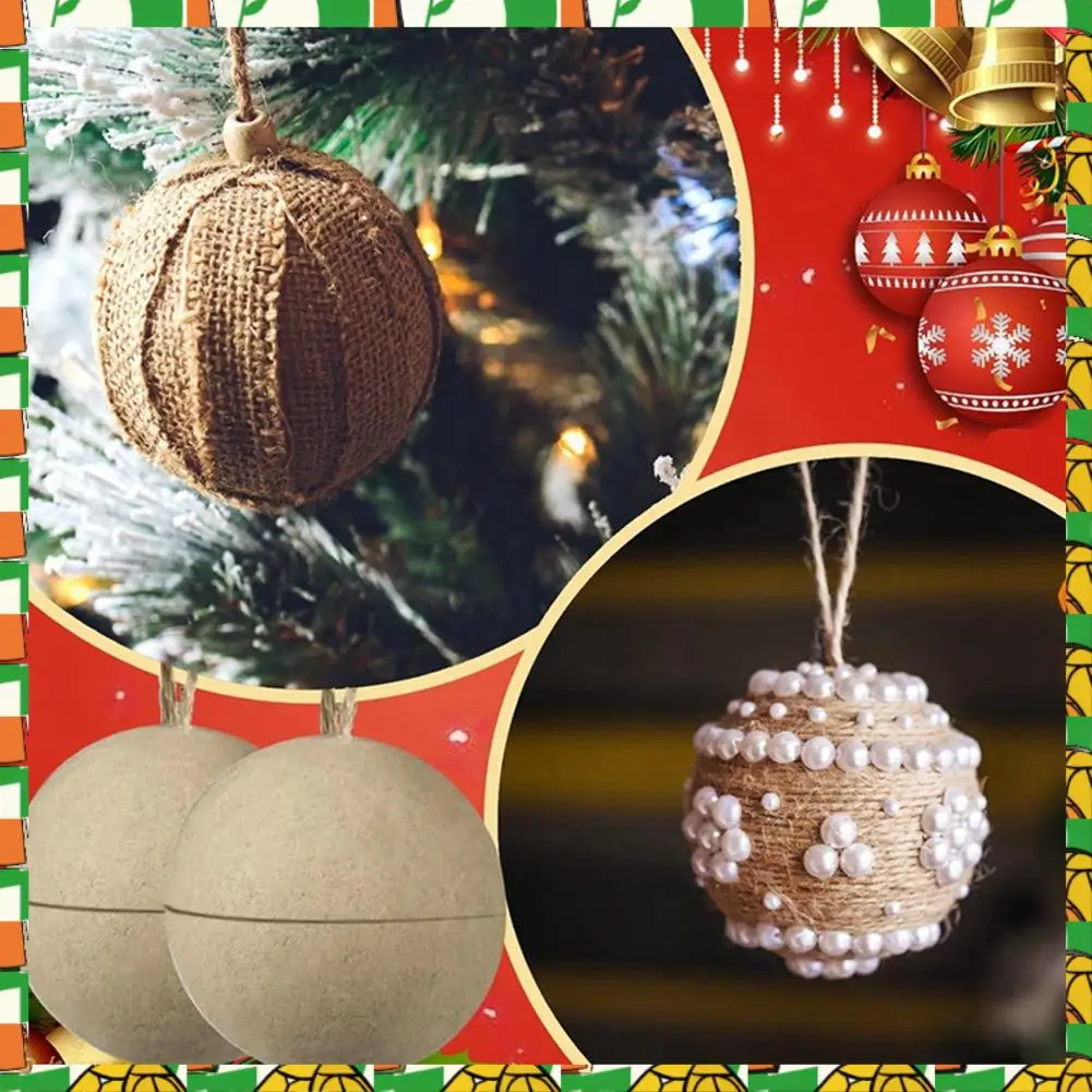 

Профессиональный инструмент, 48 шт., рождественские бумажные шарики для маши, 3,15 дюйма, неокрашенные пустые шарики, украшения, принадлежности для рукоделия, прочный, легкая установка