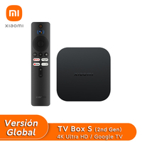 Global Version Xiaomi TV Box S (2nd Gen) 4K Ultra HD Streaming Media Player HDR 2GB 8GB WiFi Google TV Netflix Smart TV Box