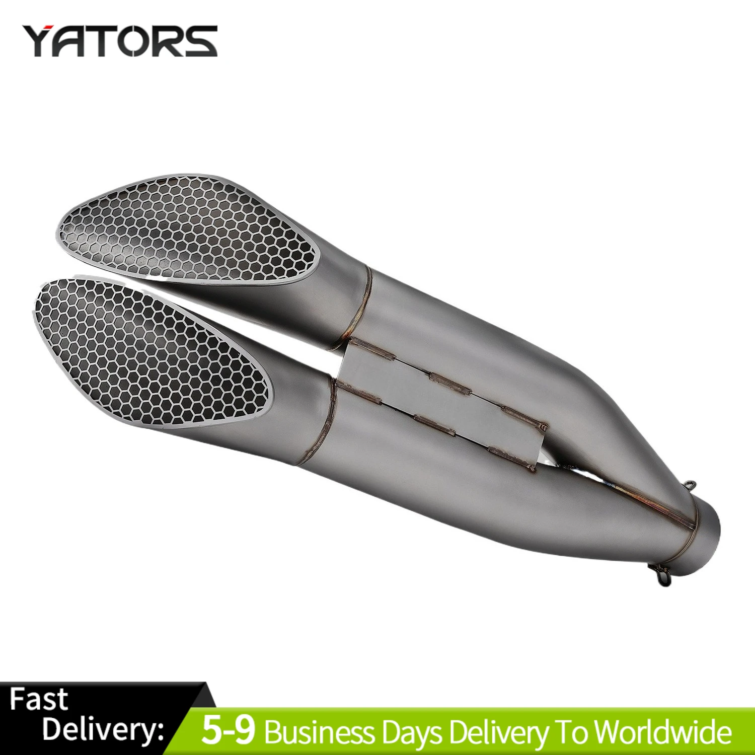 Universal 60mm Gemini titanium alloy dual outlet muffler for R9 R1 GSX-R1000 ZX-4R ZX-6R ZX-10R CBR1000
