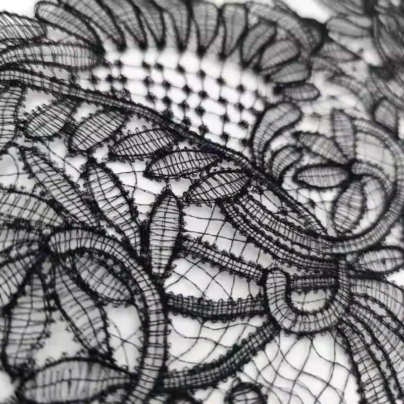 2 - yard White Black Solid Color Designer Lace with Embroidery 22cm Wide Fairy - like Court - style for Clothing Accessories Set
