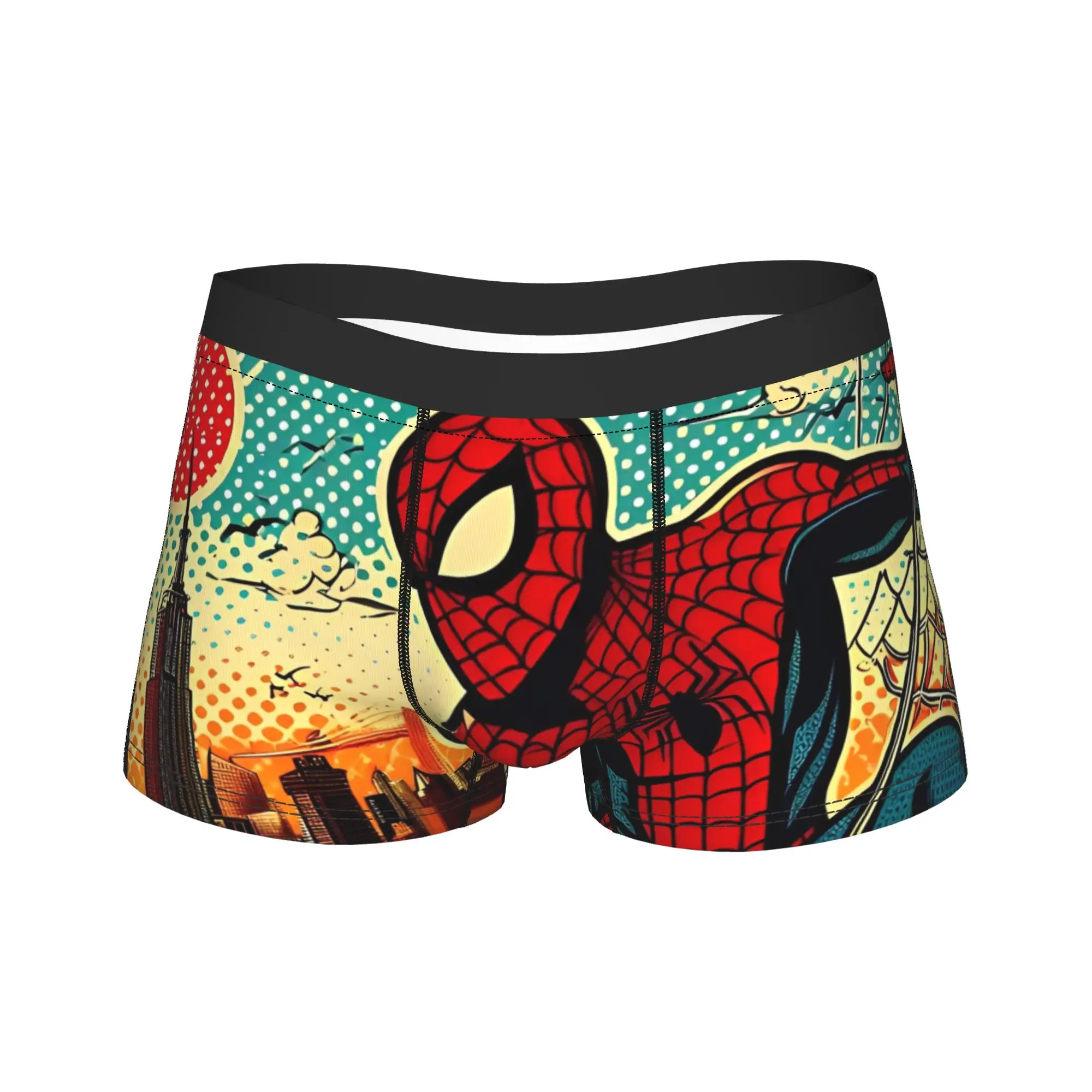 

Boxer Spider-Man Pop Art Digital Design Shorts Panties Briefs Man Underwear Superhero Breathable Underpants for Homme Plus Size