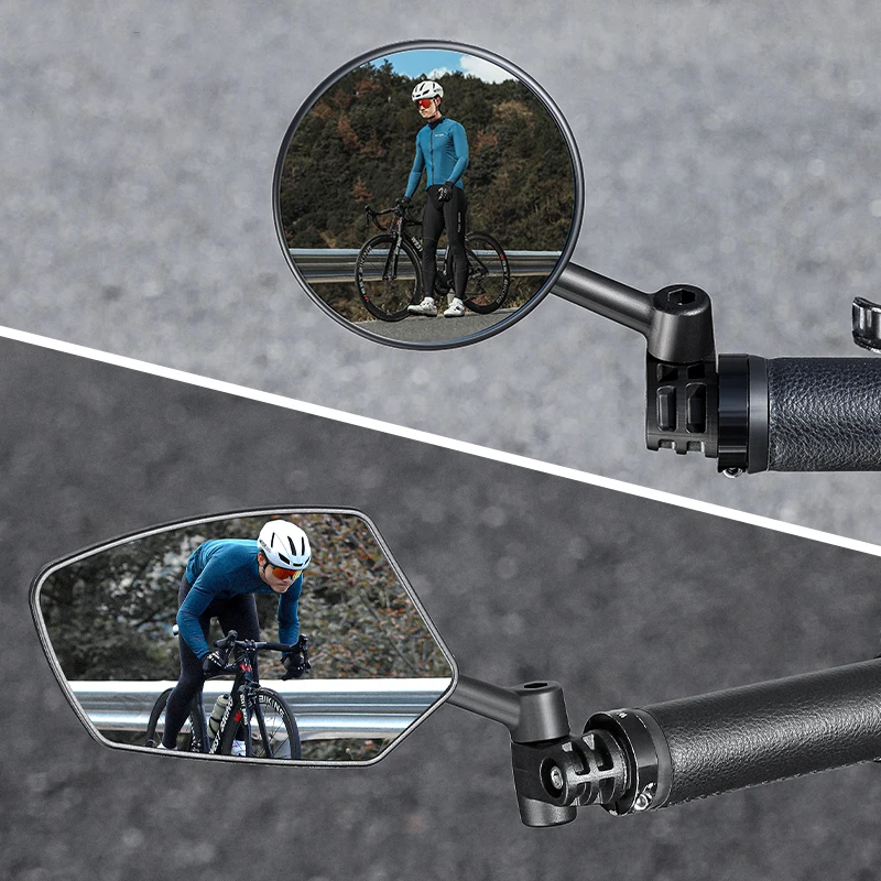 WEST BIKING Bicycle Mirror Anti Glare Handlebar End 360 Rearview Mirror Wide Angle High-Definition Bike Safety Side Mirror
