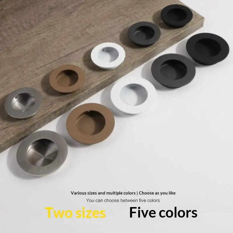 NEW New 304 Stainless Steel Round Embedded Invisible Handle Black Cabinet Drawer Furniture Door Handle