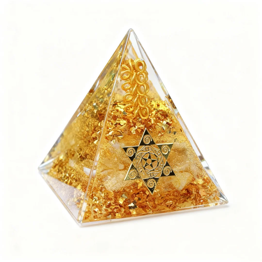 1 قطعة هرم أورجونيت ، تمثال هرم مصر زخرفة شخصية صغيرة إبداعية لطاولة الفندق الداخلية ، هرم أورجونيت سيترين