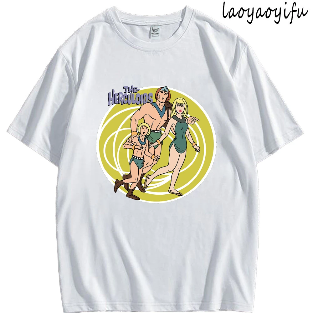 Tribute To Hercules' 60s Animated Character Group Printed Cotton T-shirt Aesthetic Men's and Women's Short Sleeve Clothing