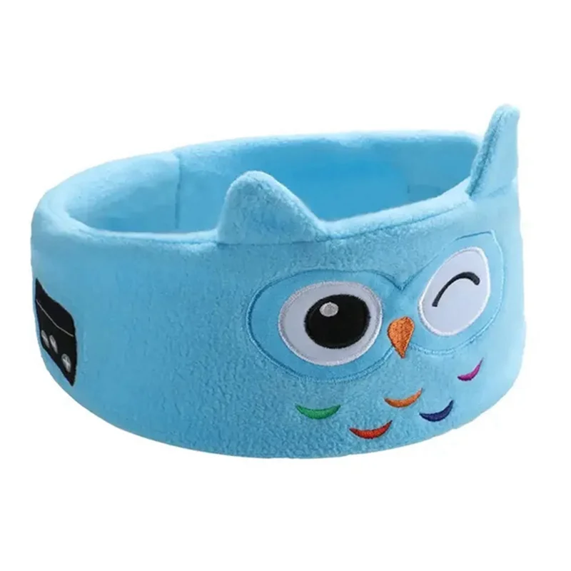 A21Q -Soft Kid Eye Mask Bluetooth Headphone Comfortable Wireless Earphones Animal Sleeping Elastic Eye Mask Headphones
