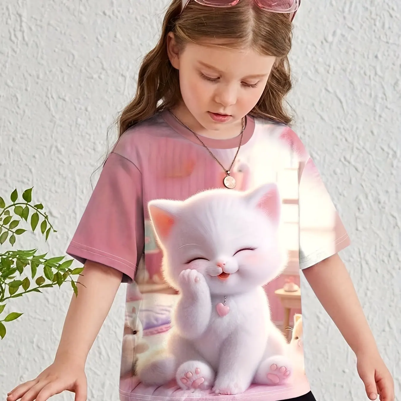 Childrens Clothing Girl Clothes Short Sleeve Girl T-Shirt Cartoon Animals Print Casual O-Neck Girl Top Tee Kids Summer Clothes