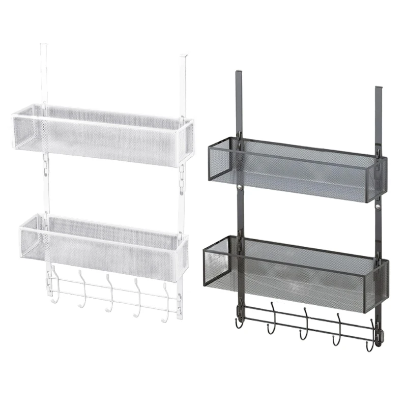 

Metal Over the Door Multitier Storage Basket Space Saving for Shoes Books