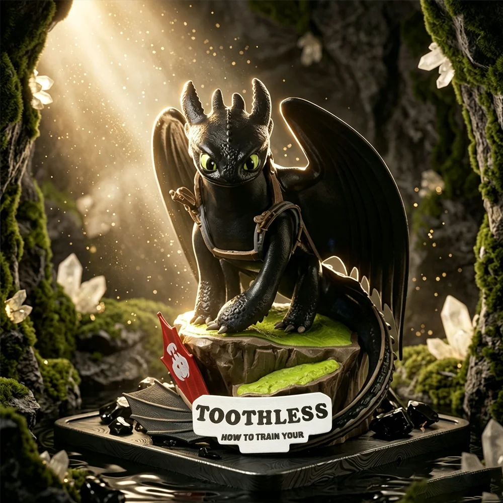 1pc 14cm Toothless Figure How To Train Your Dragon PVC Statue Night Fury Collectible Model Desktop Car Ornament Decoration Gift.
