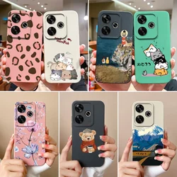 Cover For Poco F6 Pro Phone Case For Xiaomi PocoF6 Cartoon Back Covers Soft Smooth Liquid Silicone Anti Drop Bumper Shell Coque