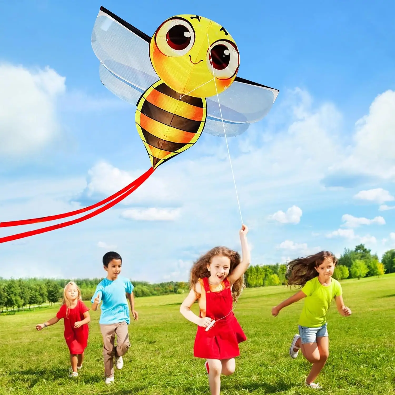 جديد في الهواء الطلق متعة الرياضة لطيف النحل طائرة ورقية للمبتدئين الطائرات الورقية تأتي مع سلسلة ومقبض