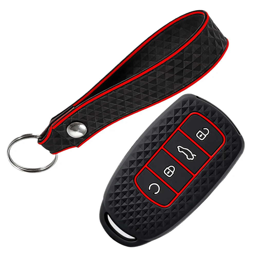 2 PCS Silicone Car Key Case Cover for Chery Jaecoo J7 J8 7 Phev 2025 2024 2023 Protection Key Bag Set Keychain Car Accessories