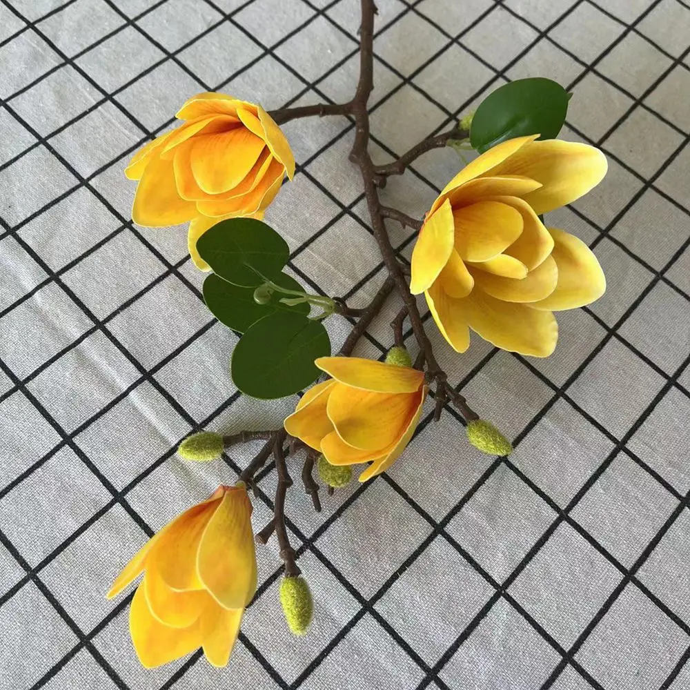 Kunstbloem Zijde Magnolia Boeket Diy Foto Props Bruiloft bruidsboeket Tafel Party Vaas Thuis Outdoor Tuin Decoratie