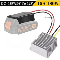 Converter For Black&Decker 20V to 12V Battery Dock 15A 180W Step Down DC Voltage Power Home DIY Adapter Automatic Buck Boost