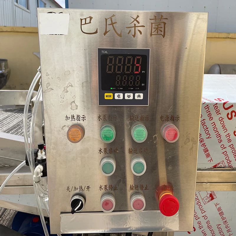 Automatische Tunnelpasteurisierungsmaschine, energiesparende Edelstahlgeräte für Saft, Milch und vakuumverpacktes Lebensmittel