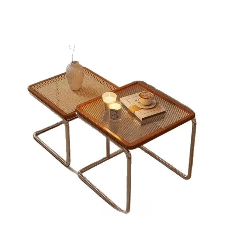 

Medieval, rattan, Changhong, glass, coffee table, household, small apartment, solid wood, living room