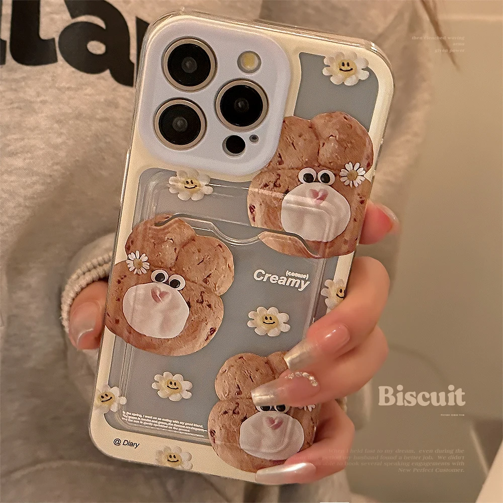 Luxury Daisy Funny Cookies Phone Case for iPhone 15 14 13 12 11 Pro Max Plus Precision Hole Protection Bumper Cover