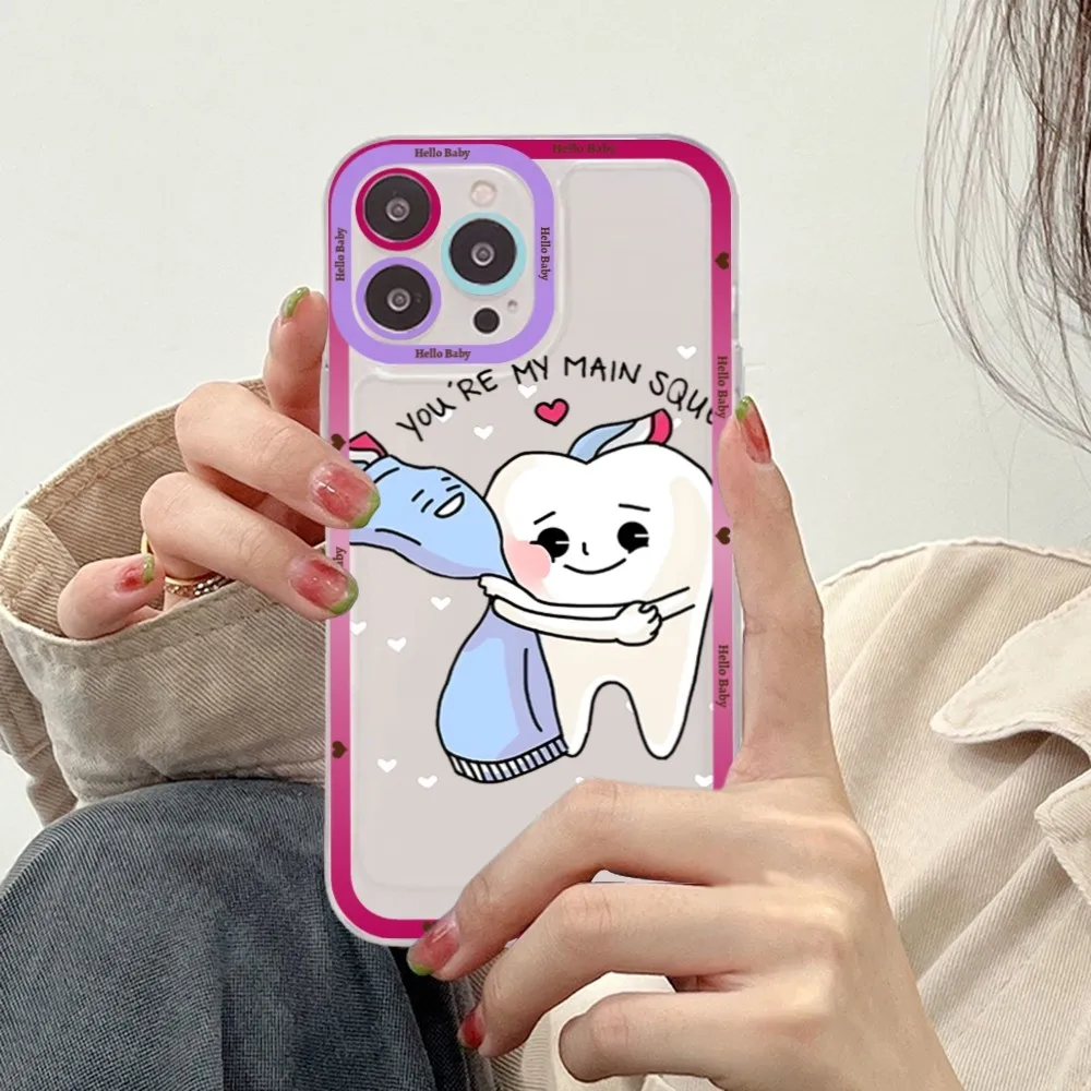 Dentist Tooth Phone Case For iPhone 15 14 13 12 11 Pro Max XS X XR Mini Protective Cover